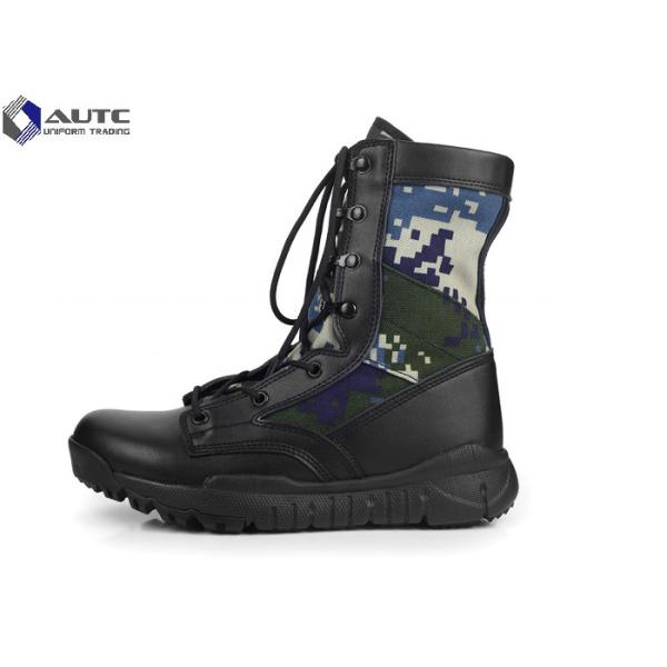 Quality Current Comfortable Black Military Boots  Camouflage Design Durable Sole wholesale