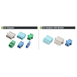 LC / UPC To LC / UPC Simplex Single Mode Fiber Adapter Plastic With Shutter