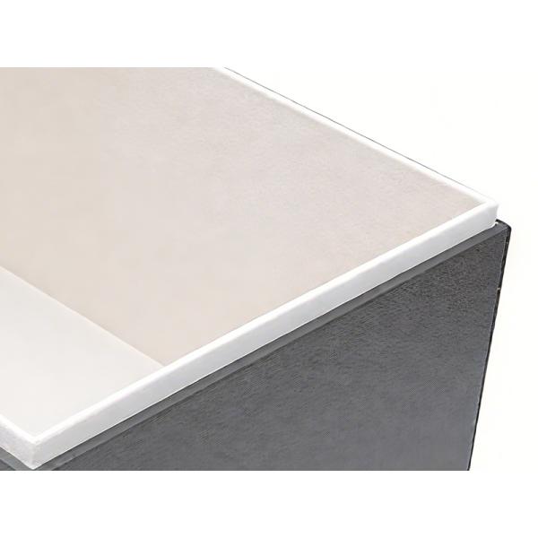 MJHMD DG-H003 Faux Leather Storage Box with Lid, Handmade Decorative Organizer Box for Closet Shelf Office, Dark Brown