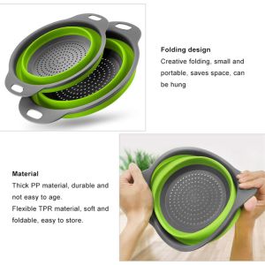 Heat Resistant Portable TPR PP Collapsible Colander Strainer