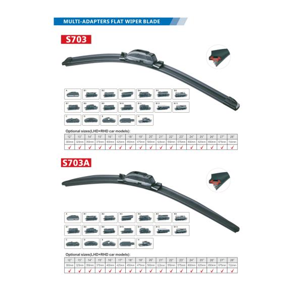 High Quality Hybrid Car Wiper Blade 95% Clean Windshield Rubber Strip Wipers Factory New Auto Accessories
