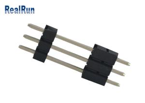 Cheap PA6T Brass PCB Pin Header 3 Pin 3A 180 Degree Straight Single Row Header Connector for sale