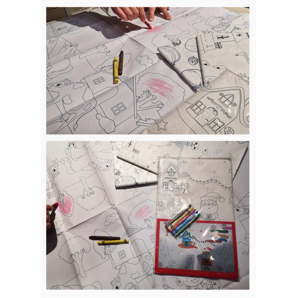 Quality Chame Waterproof  Disposable Paper Tablecloths With Plastic Tablecover 137*274cm wholesale