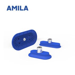 Flat Oval Vacuum Cups Groove Structure Design MAOF For Handling Metal Plate