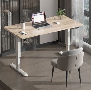 China Electric Height Adjustable Desk for Boss Manager Office Design Walnut Wooden Luxury on sale