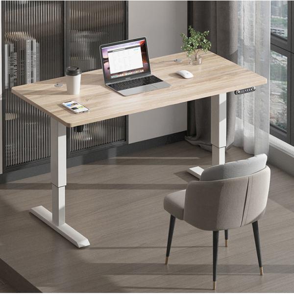 Electric Height Adjustable Walnut Wood Standing Computer Desk for Modern Boss