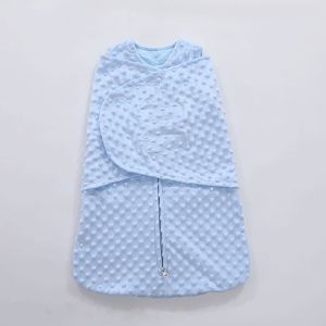 Polyester Minky Fleece Swaddle Blanket Newborn Baby Sleep Sack Swaddle Wrap