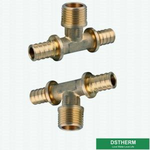 Cheap ISO Nickel Plated PEX Brass Fittings For Male Threaded Tee for sale