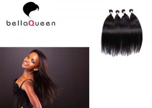 China Silky Straight Double Drawn Hair Extensions , Natural Black Tangle Free Real Hair on sale