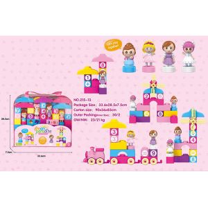 72 Pcs Plastic DIY Building Blocks Educational Toys W / Train Numerals 4