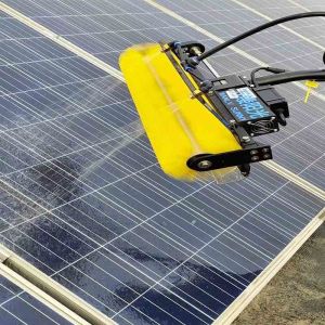OEM Supported Lithium Battery Rolling Brush Solar Panel Cleaner with 5.5 M Rod