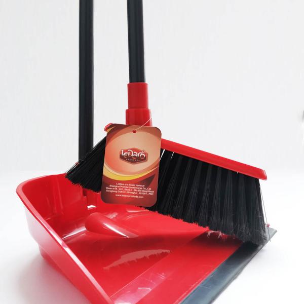 Long Handled Broom Dustpan Set Upright Standing Sweep Home Office Clean