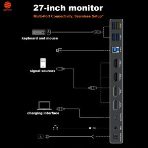27 Inch UHD Resolution TF Gaming All-in-One Computer Monitor, 4K IPS Panel 144Hz