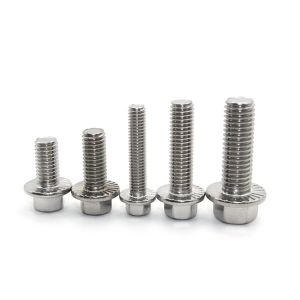 Stainless Steel DIN6921 Serrated Flange Bolts with Plain Finish and 100%