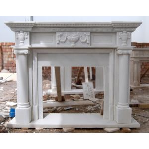 White Marble Fireplace Mantel