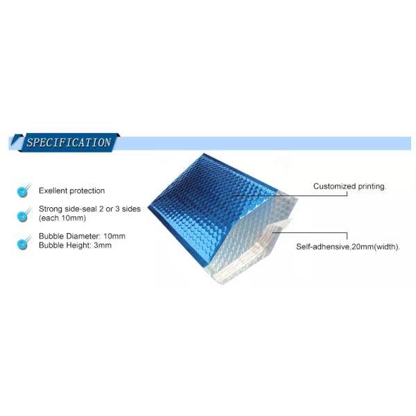Colorful Anti - Rub Metallic Bubble Mailers , Custom Logo Padded Mail Bags