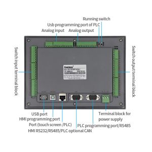 10 Inch HMI With Integrated PLC Touch Screen RAM 128MB 32K Program Capacity