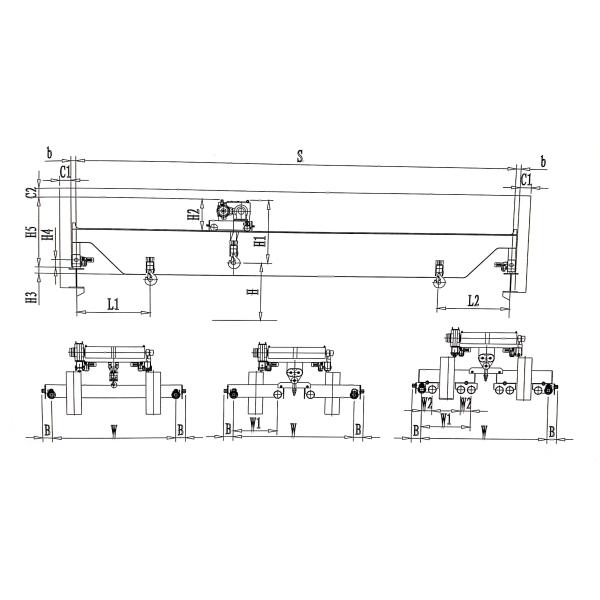 KSSL European Electric Overhead Traveling Crane 80T Double Girder For Workshop