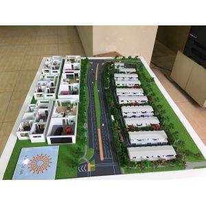 Physical scale model with interior furniture model layout landscape