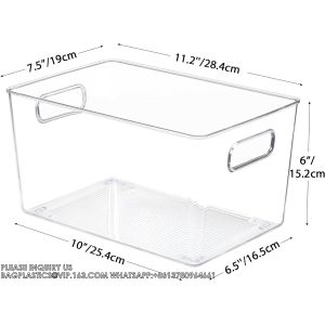 Clear Pantry Storage Organizer Bins, Storage Containers With Handle For Kitchen