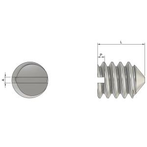 Custom DIN551 Stainless Steel Grub Screws Set Screw with Slotted Head and Cone