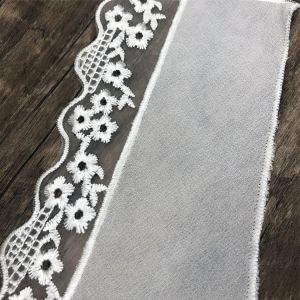 White Pattern Fabric Fake Collar Embroidered Hanfu Accessories Stereo Embroidere