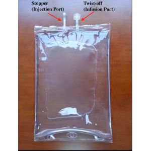 China 2000ml 3000ml 5000ml Butterfly Dual Port Twist off Transfusion Disposable PVC Infusion Bag for veterinary on sale