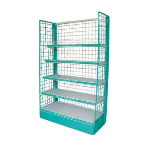 Grinding Back Panel Grocery Store Shelving , 120kg / Layer Showroom Display