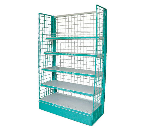 Grinding Back Panel Grocery Store Shelving , 120kg / Layer Showroom Display
