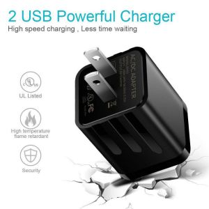 ABS Cell Phone Charger Adapter / Dual USB Fast Charging Wall Adapter For Samsung