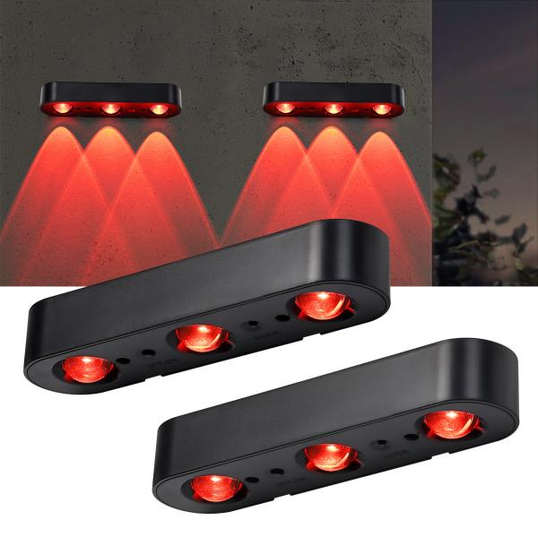 4.5 Hours Monocrystalline Silicon Solar Power Fence Light Warm White In ABS And