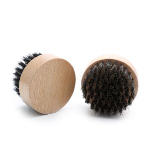 Customized Boar Bristle Beard Brush Round Men Moustache Brush Durable