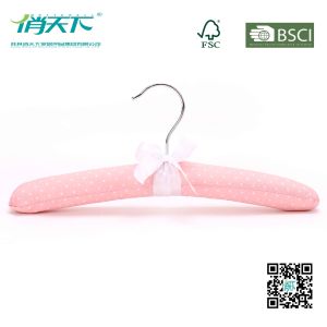 China Betterall Pink Polka Dot Pattern Satin Hanger with White Bow on sale