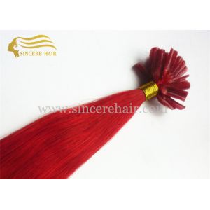 Cheap 20&quot; RED Italian Keratin Fusion U-Tip Hair Extensions for sale - Hot Red 50 CM Pre-Bonded U Tip Hair Extensions For Sale for sale
