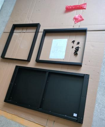 AT-0263 Customized Display End Table, Matte Black Metal Square Side Table for