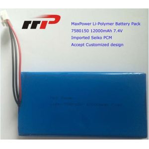 Cheap 7.4V 12000mAh 7580150 Ultra Thin Lithium Polymer Battery High Capacity for sale