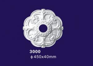 China Flower Shape Polyurethane Ceiling Medallion / Lamp Medallion For Home Deco on sale