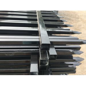 Interpon powder coated Crimped Spear Garrison Tubular Fence Panels 2100mm Height