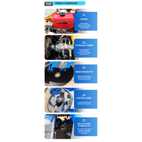 Low Price 2 Ton Road Roller Vibrating Compaction Vibratory Rolller Machine Asphalt Ride on Mini Compactor Road Roller