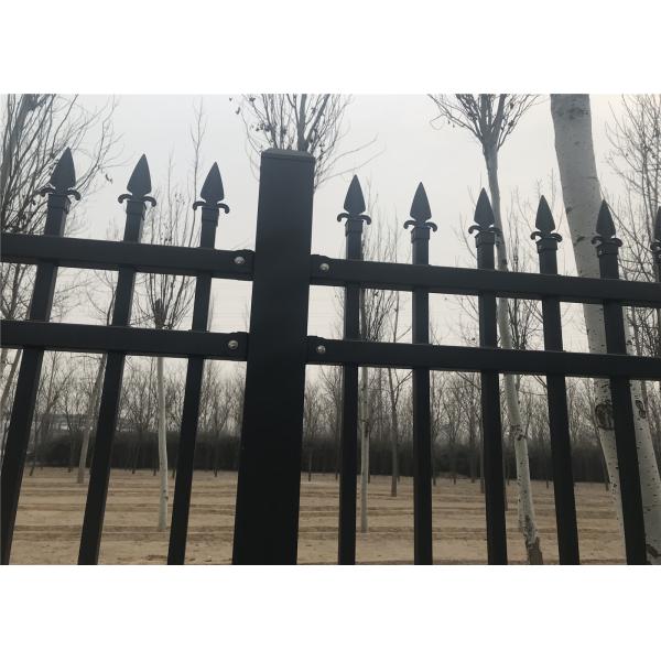 Quality Coated Steel Garden and Park Fence 1200mm x 2400mm stain RAL 6005 color upright 25mmx25mm wholesale