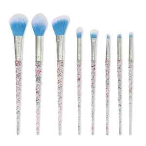 China 8 Pieces Eyeshadow Makeup Brush Set Gradient Color Hair Magical Bling Handle on sale
