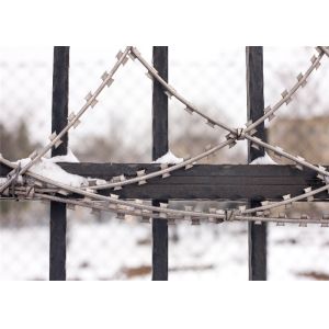 Hot Dip Galvanized BTO 10 Flat Razor Wire Stainless Steel On Protect Private