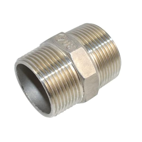 Quality 1-1/4" x 1-1/4" NPT Male Threaded Hex Nipple Stainless Steel 304 Quick Coupler Pipe Fitting wholesale