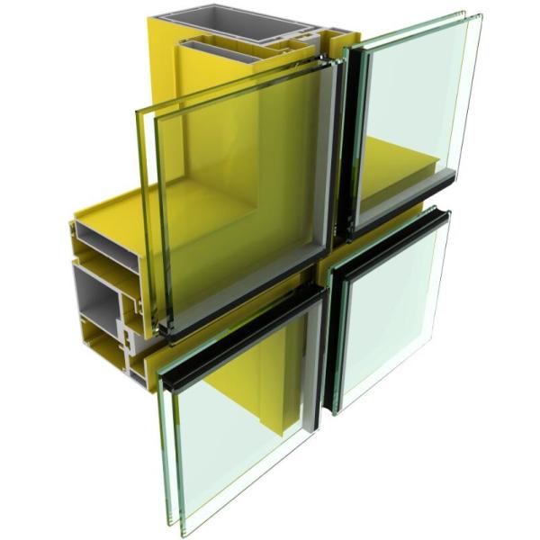 Quality 6063 Ventilated Thermal Break aluminium Curtain Wall profile Extrusions Mill Finished wholesale