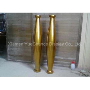 Modern Gold Color Fiberglass Column , Custom Fiberglass Statues All Handmade