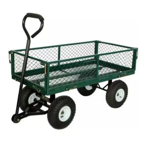Convenient Poly Pull Dump Green Liner Garden Cart Trolley Wagon for Tools