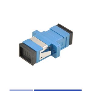 Fiber Optic Adapter Singlemode SC/UPC Simplex Optical Coupler with flange Blue