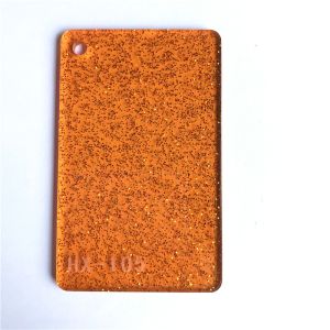 PMMA Transparent Orange Cast Glitter Acrylic Sheets For Laser Cutting