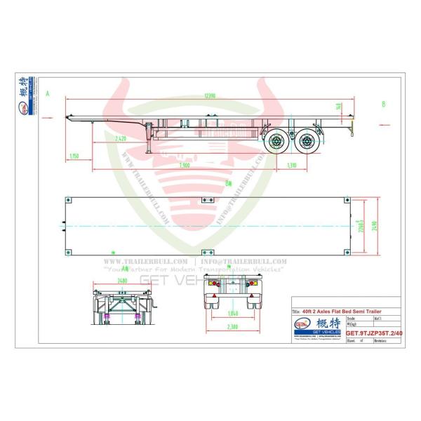 40FT 2 Axles Versatile and Reliable Flatbed Semi-Trailer with Fuwa Axle 13t and Mechinical Suspension for Efficient Cargo Transportation
