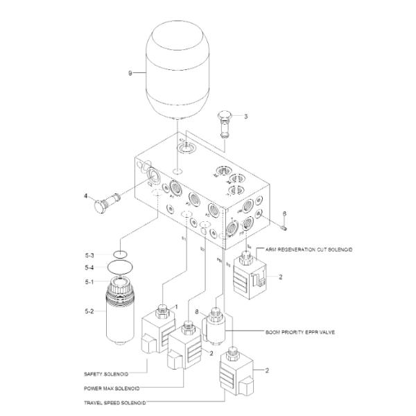 XKCH-00020 Solenoid Valve Coil HYUNDAI Excavator Spare Parts For R140LC-9